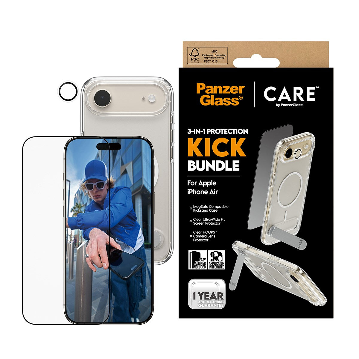 PanzerGlass® | CARE™ by PanzerGlass® 3-in-1 Kick Bundle iPhone Air